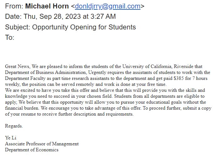 Fraud email example 7